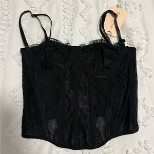 SHEIN Black Lace Bustier Top